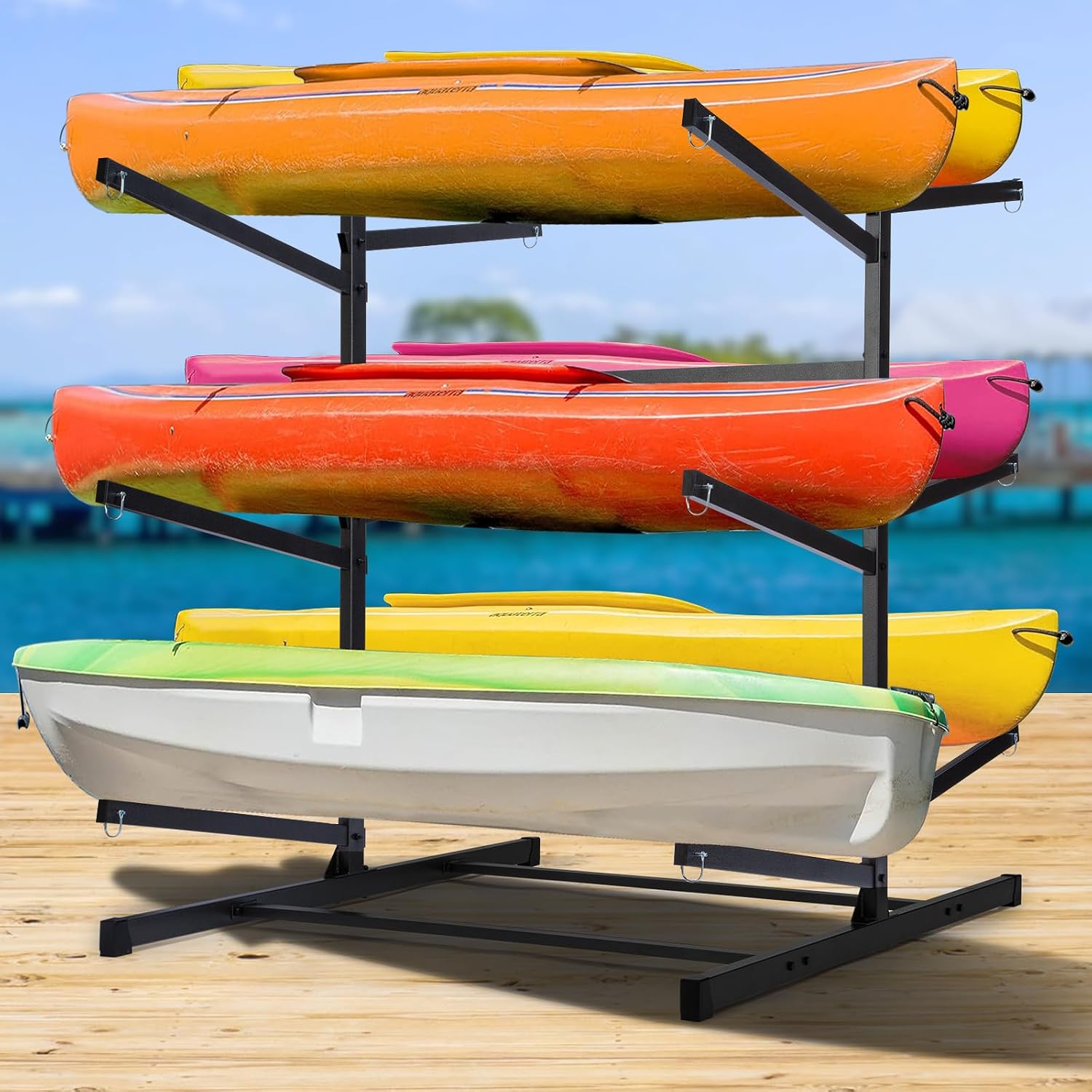Kayak Storage Rack, Heavy Duty Kayak Racks for Garage and Outdoor Storage, Storage Rack for Kayak, Canoe, Surfboard & Paddleboard