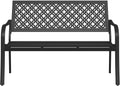 Grand patio 50' Outdoor Bench, Garden Benches with Anti-Rust Metal Powder Coated Frame, Patio Bench for Front Porch Park Outside Furniture Decor, Black