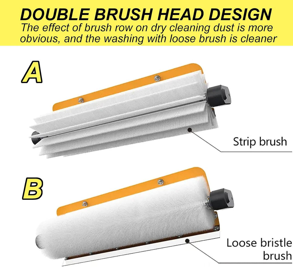 Electric Solar Panel Cleaning Brush 25Ft Long Handle Window Cleaner Tool,60Cm Wide Brush Head Design,Pure Copper Brushless Motor,A-DualUse