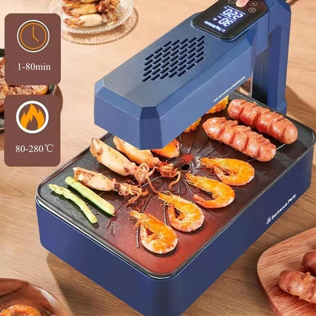 Smokeless Indoor Grill Household Infrared Electric Barbecue Plate Non-stick Barbecue Pan