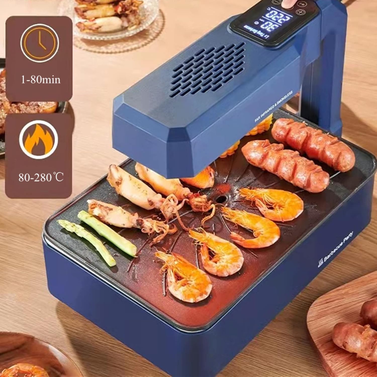 Smokeless Indoor Grill Household Infrared Electric Barbecue Plate Non-stick Barbecue Pan