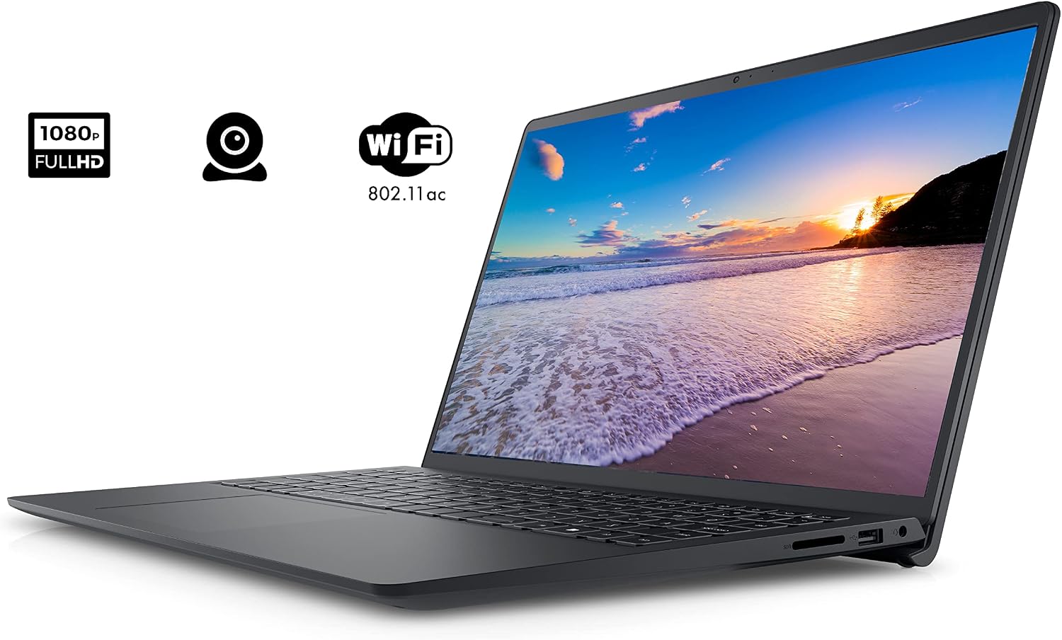 Dell Inspiron 15 3511 Laptop, 15.6' FHD Touchscreen, Intel Core i5-1035G1, 32GB RAM, 1TB PCIe NVMe M.2 SSD, SD Card Reader, Webcam, HDMI, WiFi, Windows 11 Home, Black