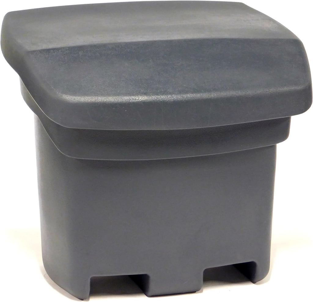 FCMP Outdoor 37-Gallon Salt and Sand Storage Bin – Multipurpose Deck Box for Patio, Porch or Shed – Industrial Large Container for Outdoor Storage, Grey
