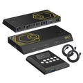 4K@60Hz HDMI KVM Switch USB 3.0 2 Monitors 2 Computers EDID Emulators,Dual Monitor KVM Switch for 2PC Share 2 Displays and 4 USB 3.0 Ports SPDIF L/R Audio,Copy/Extended Mode,2USB Cable and Controller.