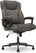Serta Connor Executive Office Chair, Ergonomic Computer Chair with Layered Body Pillows, Contoured Lumbar, Adjustable Seat Height, Bonded Leather, Gray