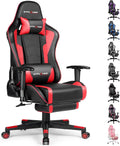 GTPLAYER Gaming Chair with Footrest Speakers Video Game Chair Bluetooth Music Heavy Duty Ergonomic Computer Office Desk Chair