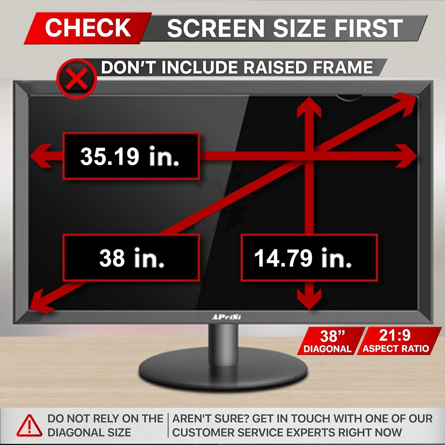 38 Inches Privacy Screen Filter for 21:9 Curved Ultrawide Monitor | Privacy Shield | Anti Glare | Anti-Blue Light | Eye Protection | Anti Spy | Computer Security Private Filter Protector