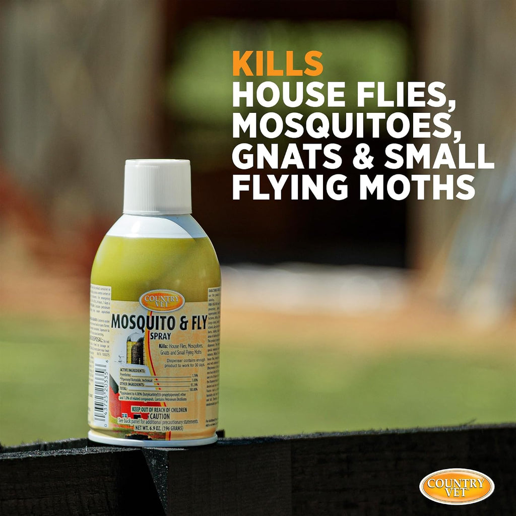Country Vet Metered Mosquito and Fly Spray 6.4 oz cans 342033CVA (Case of 12) Dispenser NOT Included
