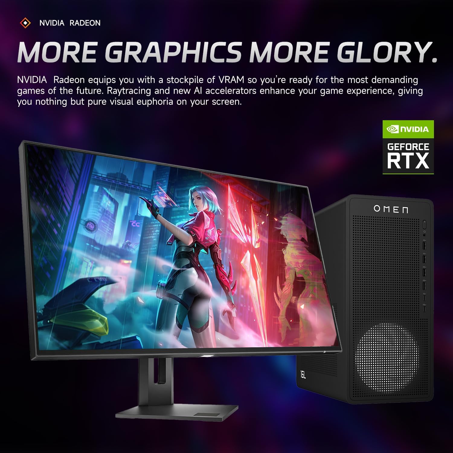 HP OMEN 16L Gaming Desktop, AMD Ryzen 7 8700F (Beats Intel i7-14700F), NVIDIA RTX 5060, 64GB DDR5 RAM, 2TB SSD, W11H, Music Production Workstation, Bundle with Thunderobot KG3089R Gaming KB