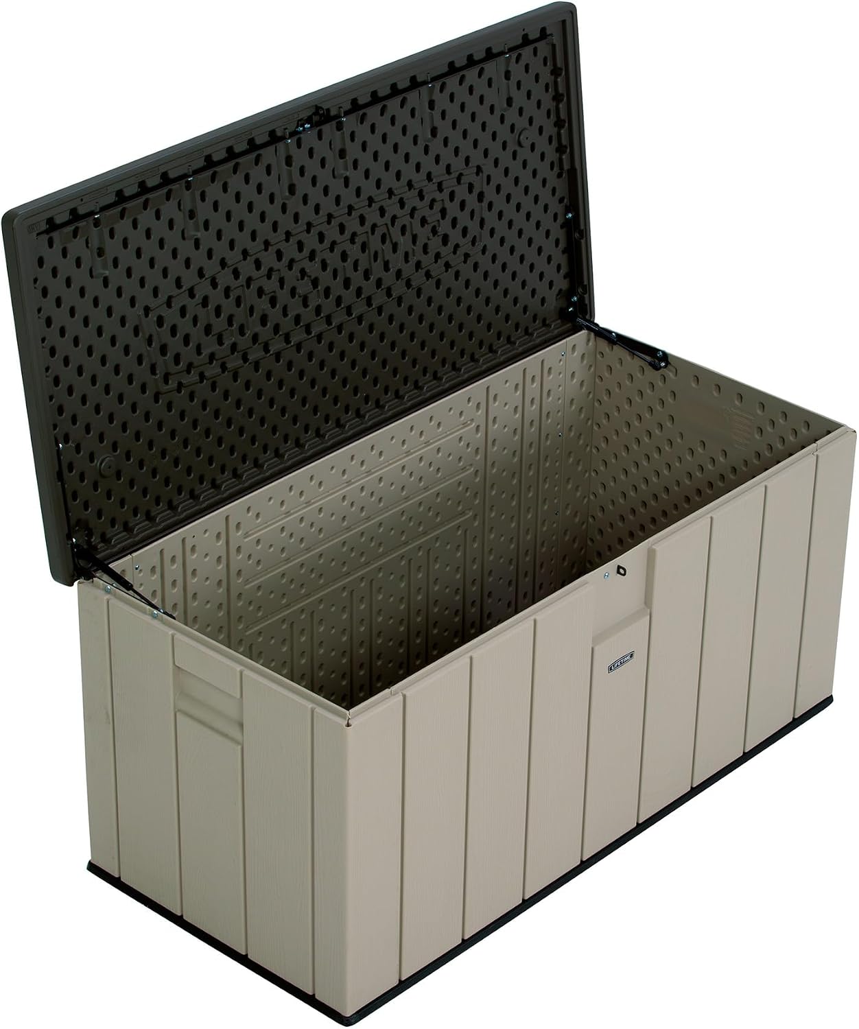 LIFETIME 60254 Heavy-Duty Outdoor Storage Deck Box, 150 Gallon, Desert Sand/Brown
