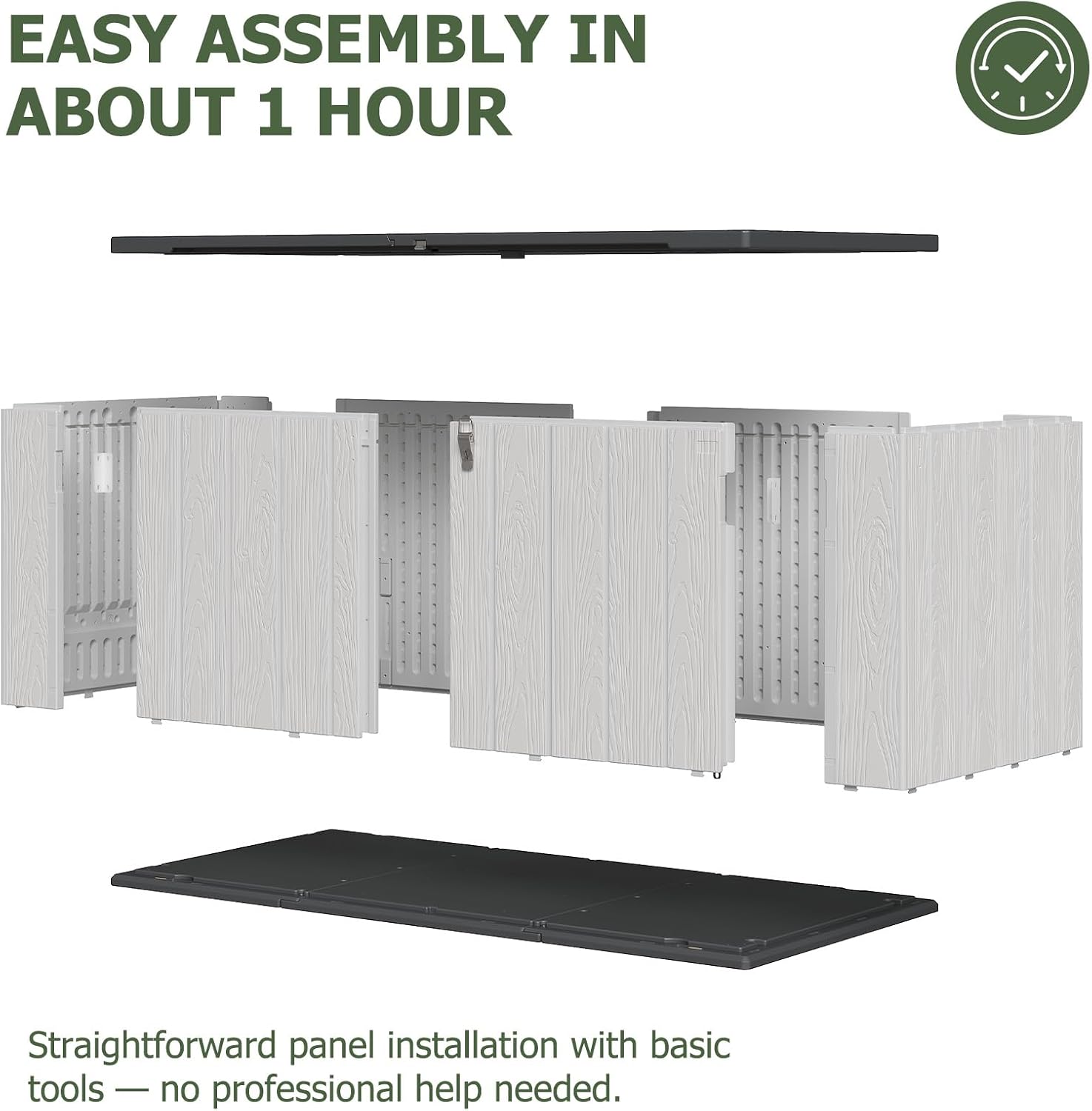 Aoxun 21 Cu.Ft Outdoor Storage Shed, Large Resin Storage Shed with Lid, Waterproof & UV-Resistant Patio Storage for Cushions, Garden Tools, and Pool Accessories (White)