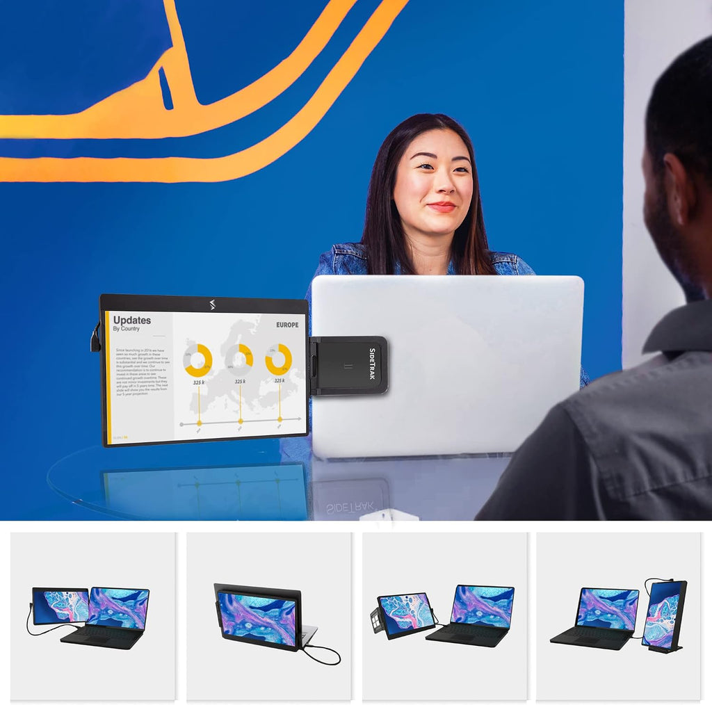 SideTrak Swivel 12.5' Portable Monitor for Laptop, Patented Swivel Hinge, Laptop Screen Extender | FHD Dual Screen w/Kickstand, USB or HDMI, Mac, PC, Chromebook Compatible - 10 Pack