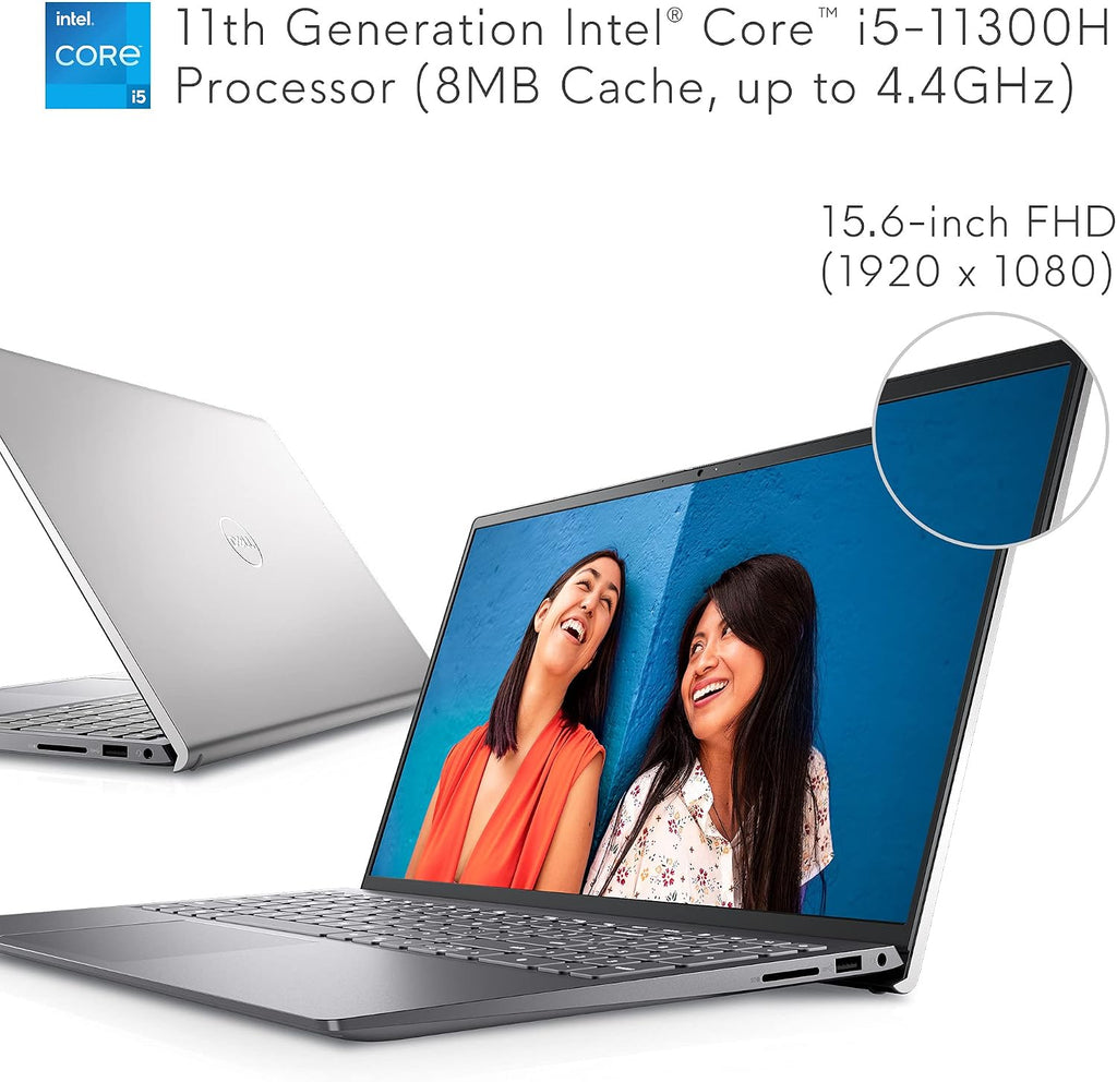 Dell Inspiron 15 5510 15.6 Inch Laptop Computer - Full HD (1920 x 1080) Display - Intel Core i5-11320H, 8GB DDR4 RAM, 512GB SSD, Intel Iris Xe Graphics, Windows 11 Home - Platinum Silver