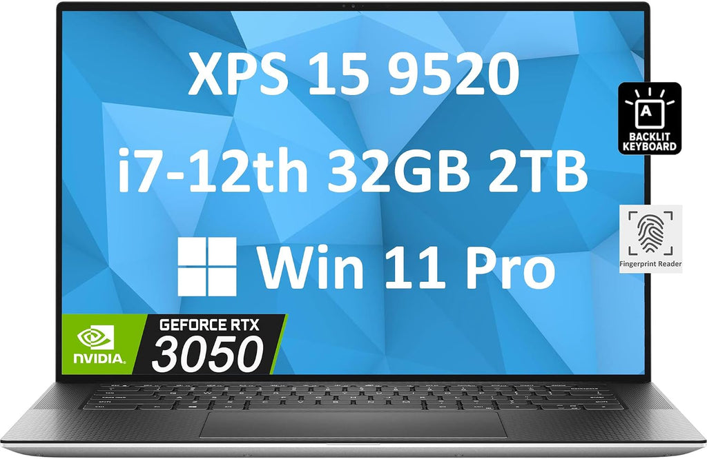 Dell XPS 15 9520 15.6' FHD+ (Intel 12th Gen 14-Core i7-12700H (Beat i9-11980HK), 32GB DDR5 RAM, 2TB PCIe SSD, RTX 3050) Business Laptop, Backlit, Fingerprint, Thunderbolt 4, Webcam, Win 11 Pro