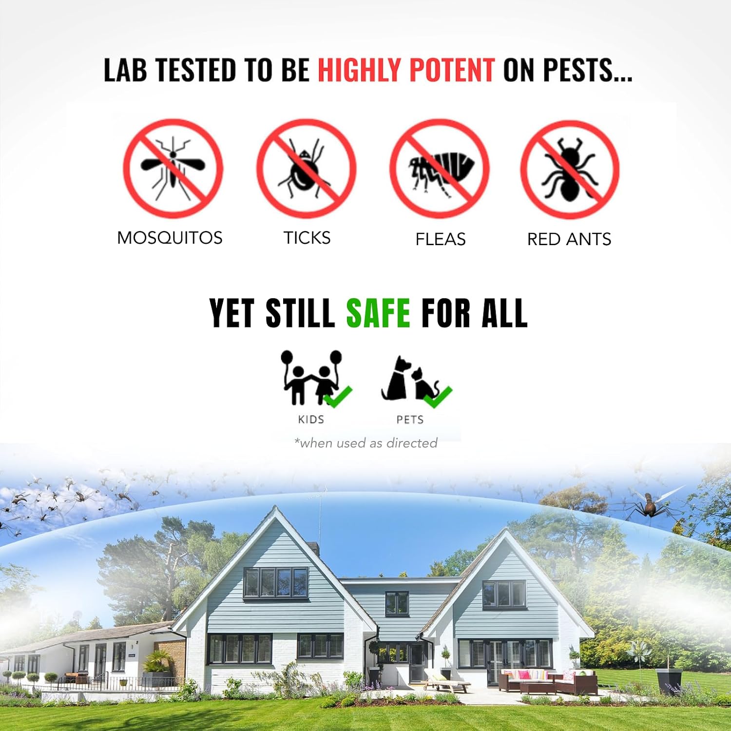 Mosquito Magician 1 Gallon Liquid Concentrate & 15L Battery Operated Backpack Sprayer - User-Friendly - for Yards, Lawns, Patios - Kills Mosquitoes, Fleas, Fire Ants - with 6 Natural Essential Oils
