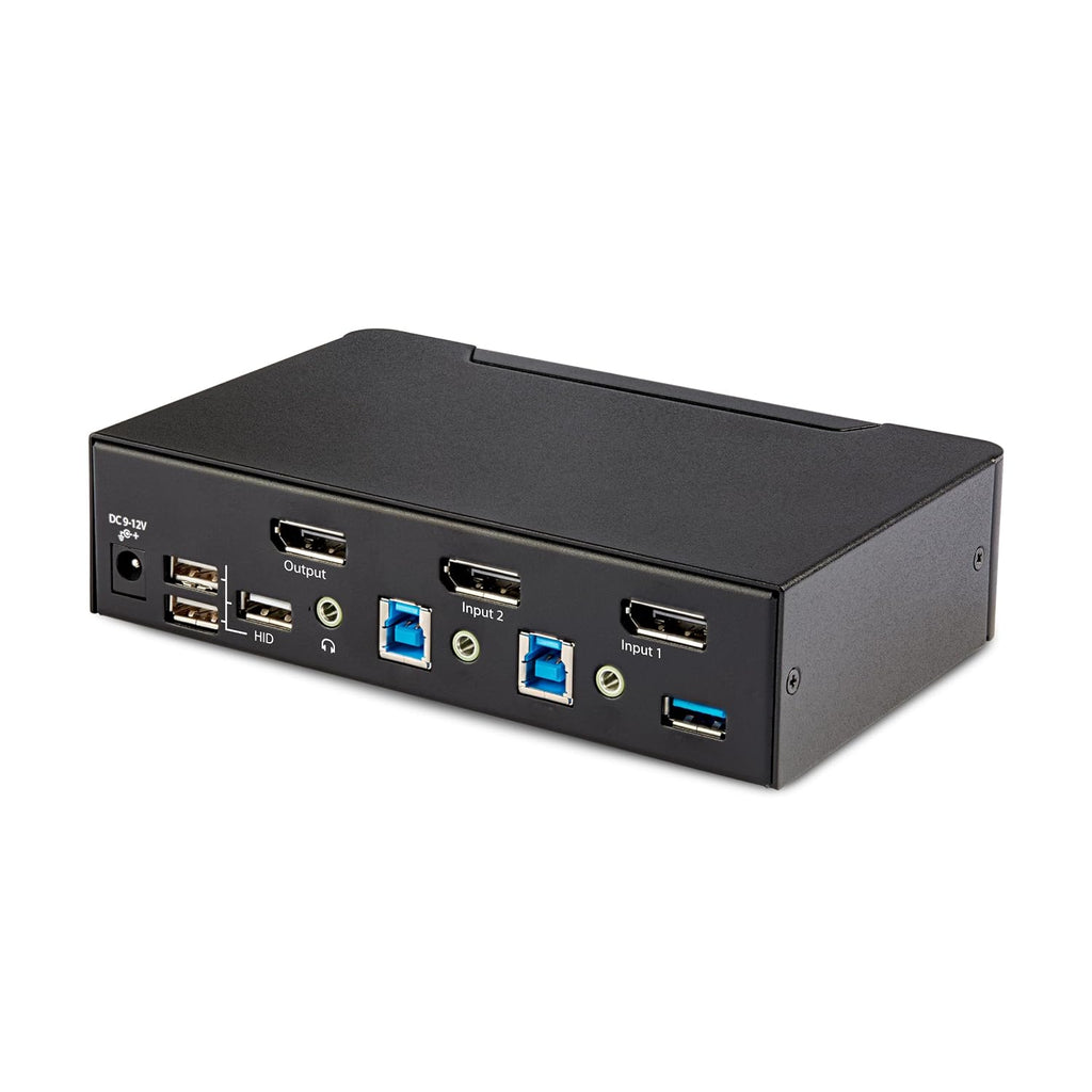 StarTech.com 2-Port DisplayPort KVM Switch, 8K 60Hz / 4K 144Hz, Single Display, DP 1.4, 2X USB 3.0 Ports, 4X USB 2.0 HID Ports, Push-Button & Hotkey Switching, TAA Compliant (D86A2-2-PORT-8K-KVM)