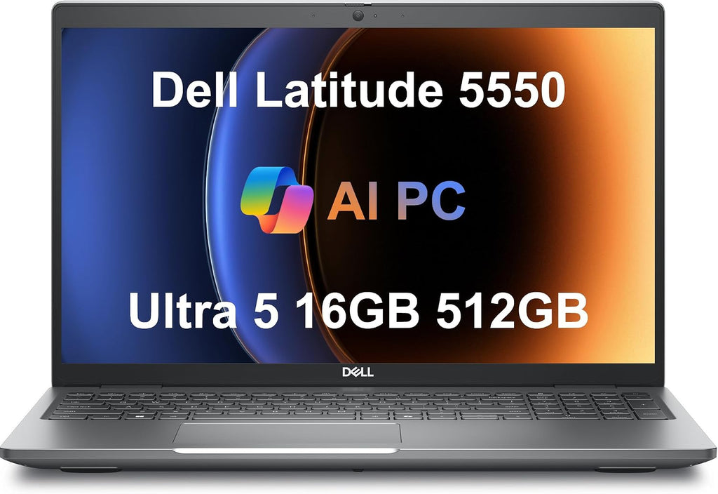 Dell Latitude 5550 5000 Business AI PC Laptop (15.6' FHD Anti-Glare, Intel 12-Core Ultra 5 125U (> i7-1355U), 16GB DDR5 RAM, 512GB SSD), Backlit, 1080p Webcam, Thunderbolt 4, Ethernet, Win 11 Pro