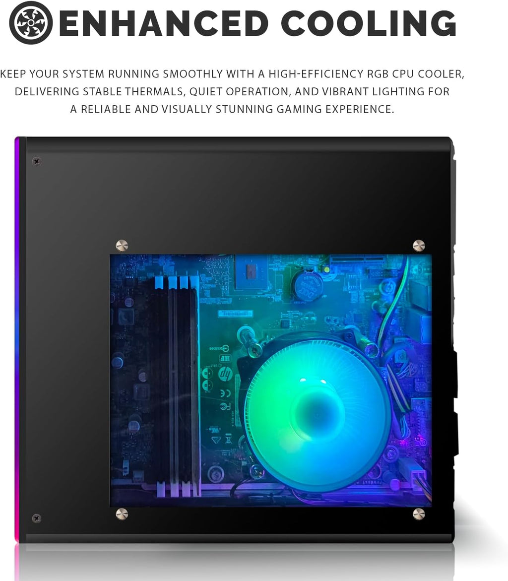 HP Gaming PC Desktop Computer – AMD Pro A10-9700,RX 550 Graphics,16GB RAM,1TB SSD,24 Inch Curved Monitor,RGB Keyboard with AI Copilot,Mouse,WiFi,RGB Headphone,Windows 11(Renewed)
