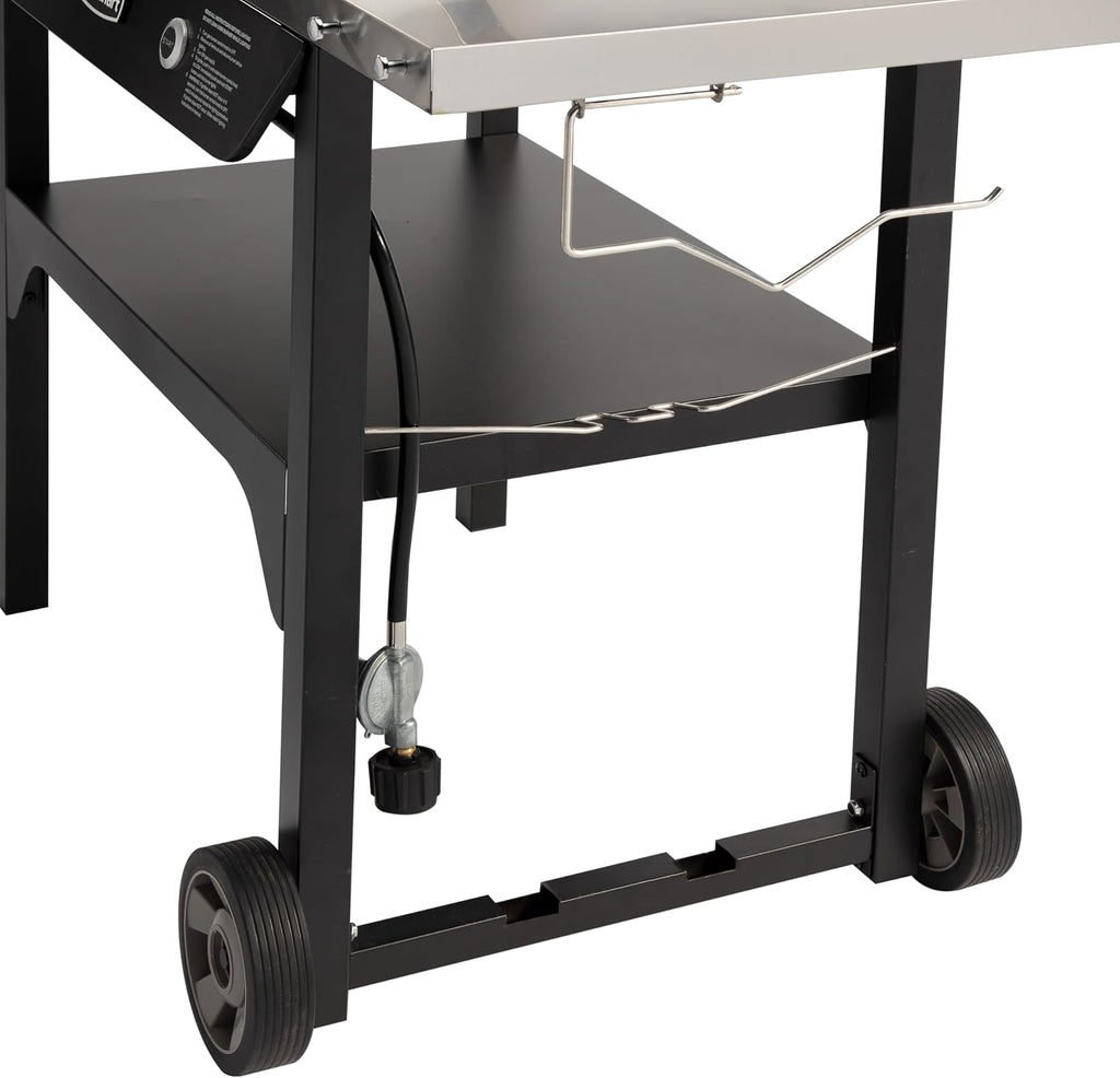Cuisinart Outdoor Wok Station, 50,000 BTU Propane Outdoor Wok Burner with Prep Table, 14' Carbon Steel Fry Pan, Stainless Steel Side Table, Storage, Outdoor Cooking Station for Stir Fry, Searing, BBQ