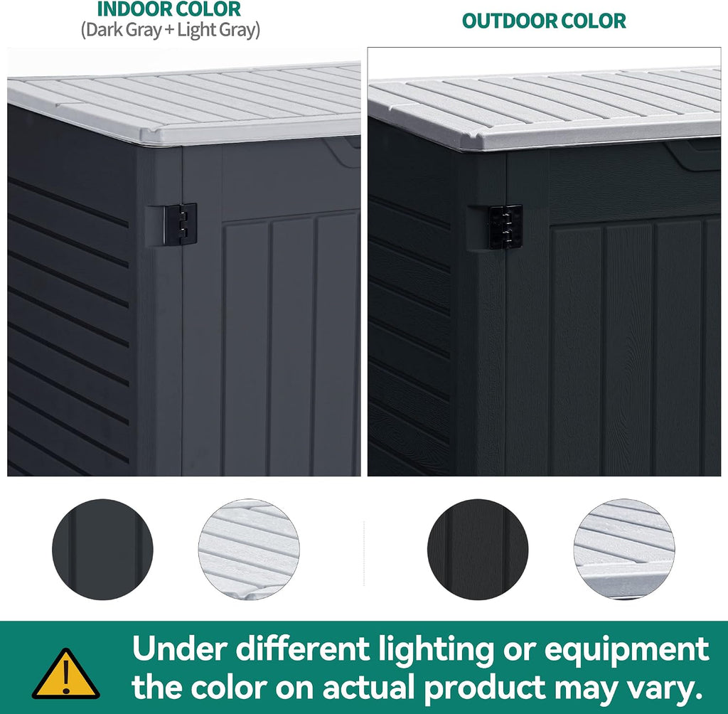 YITAHOME Outdoor Resin Storage Sheds, 39 in Height Lockable Waterproof Horizontal Shed w/o Shelf, Easy to Assemble Shed Storage for Garden Tools, Dark Gray