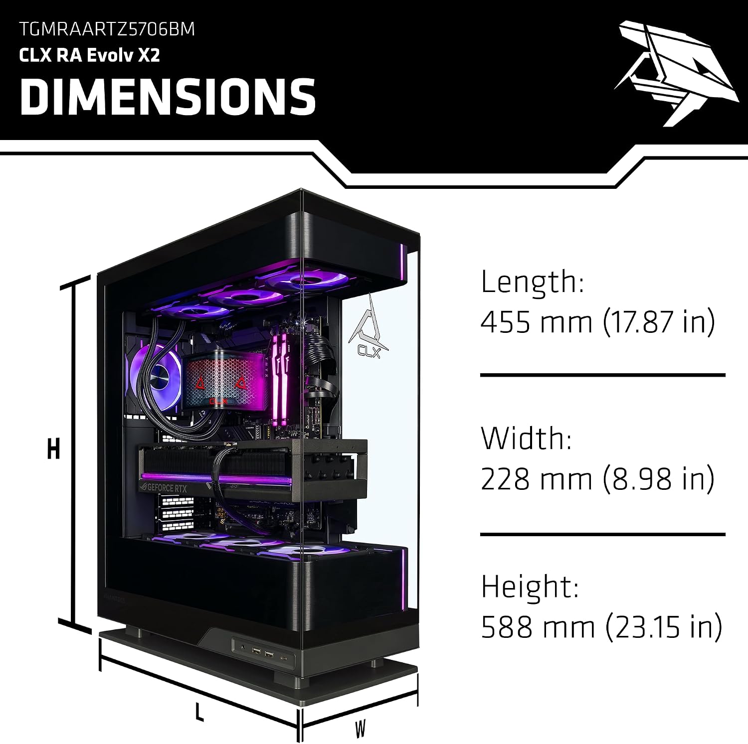 CLX Ra Gaming PC - AMD Ryzen 9 9950X3D 4.3GHz, GeForce RTX 5090, 4TB NVMe M.2 SSD, 96GB DDR5 RGB Memory, 360mm AIO, WiFi, Windows 11 Pro, Black