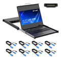 MT-VIKI® KVM Rack Mount HDMI with 17.3'' LCD Monitor, 1080P@60Hz Support OSD/Hotkey, Included 8 KVM Cables+Keyboard + Touchpad, Fit 1U 19'' Rack, Mount Depth 23.6-31.8'