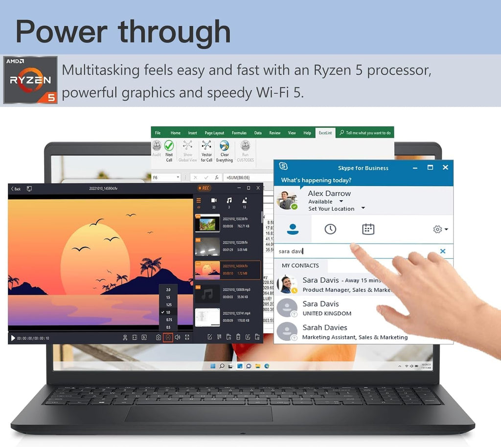 Dell 2023 Newest Inspiron 15 Business Laptop, 15.6' FHD Touchscreen, AMD Ryzen 5-7530U (6-core) Processor, 8GB RAM, 512GB SSD, AMD Radeon Graphics, Wi-Fi, Webcam, USB-A&C, Windows 11 Home