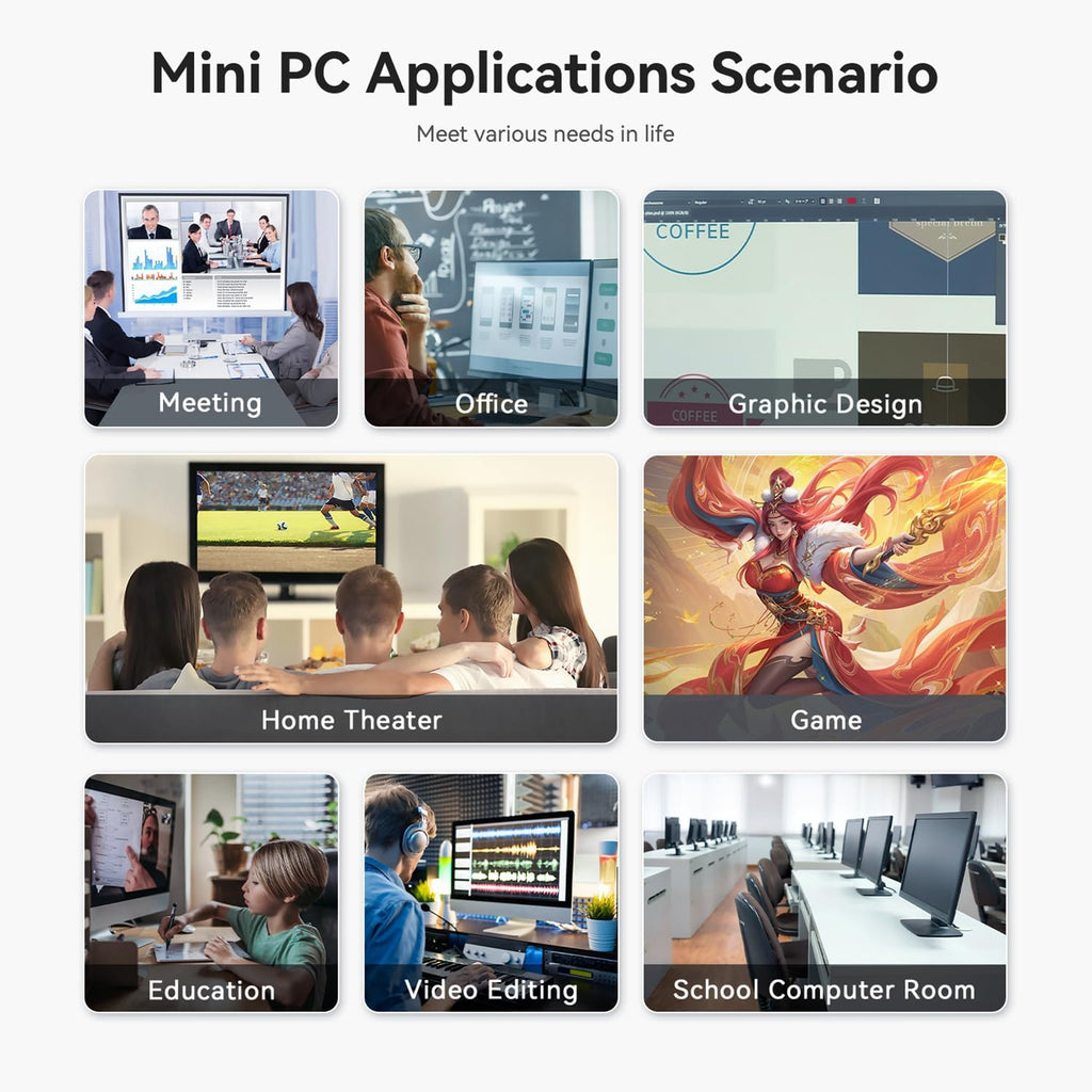 Beelink SER5 MAX W11 Pro Mini PC, Ryzen 7 7735HS (8 cores/16 Threads), 24 GB LPDDR5 500 GB SSD, Radeon 680M 12-core 2200 MHz, WiFi 6/BT5.2/2.5 G LAN, mini Computer with Triple Screen