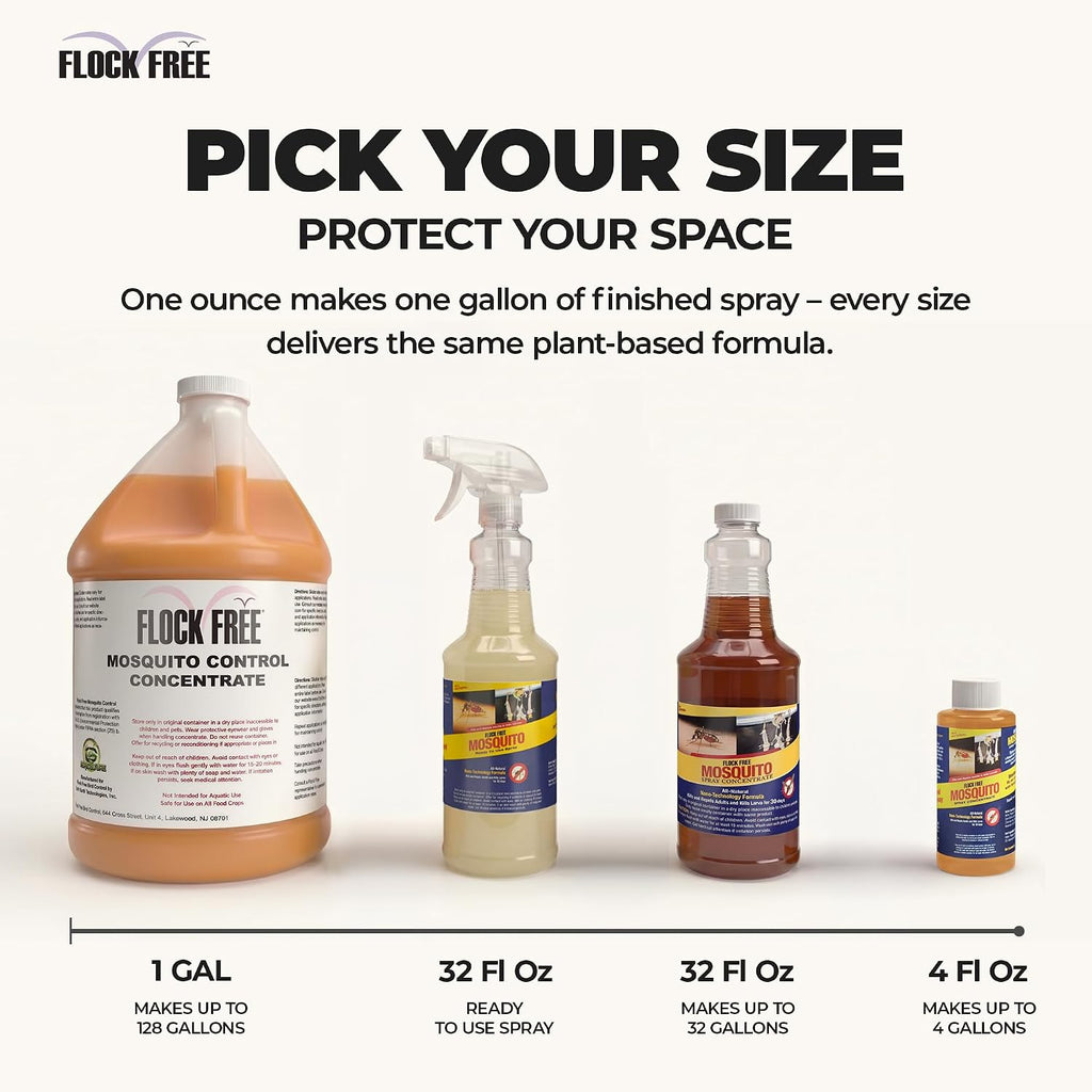 Natural Mosquito Repellent Concentrate 1 Gallon – Non-Toxic Outdoor Pest Control Spray – Kills and Repels Mosquitoes, Ticks, Fleas, Ants & More – Safe for Kids & Pets – Makes 128 Gallons