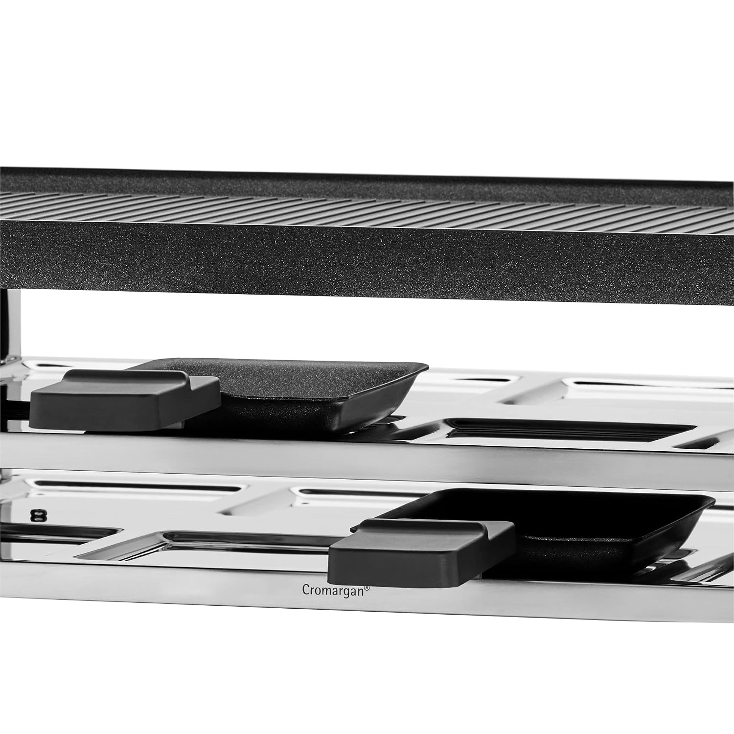 ERNITERTY WMF Lono Raclette Grill mit Pfännchen und Schiebern, Raclette 8 Personen, edelstahl matt, 1500W, White, (415040011)