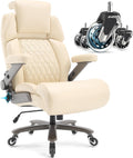 Big and Tall Office Chair 700lbs - Adjustable Headrest&Lumbar Support, 3D Flip Arms, Large Wheels &Heavy Duty Metal Base, Ergonomic High Back Computer Chair Desk Chair, Thick Padded Extra Wide Seat