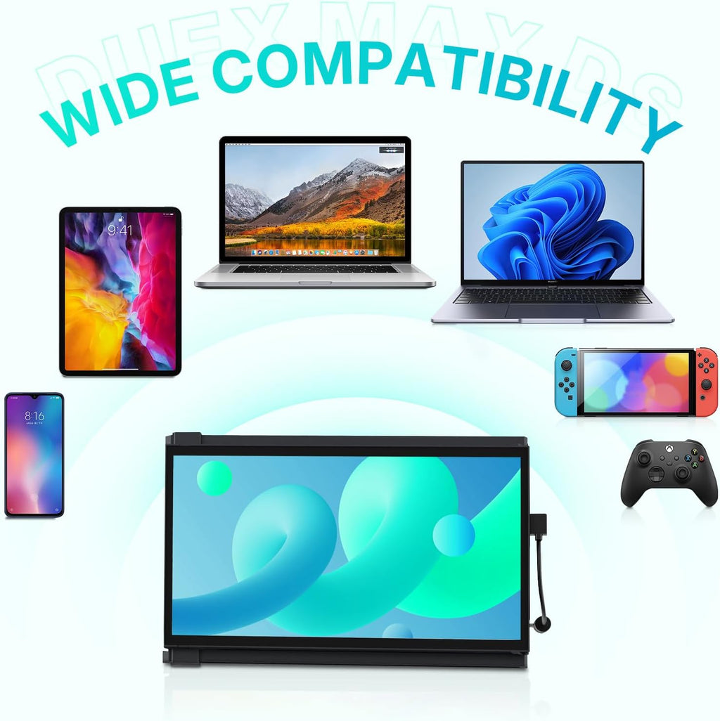 Portable Monitor - [2026 Upgrade] Mobile Pixels Duex Max DS 14.1'' Laptop Screen Extender, USB C/HDMI Plug and Play, 1080P Monitor for 14''-17 '' Laptops, Compatible with Mac/Windows/Android/Switch