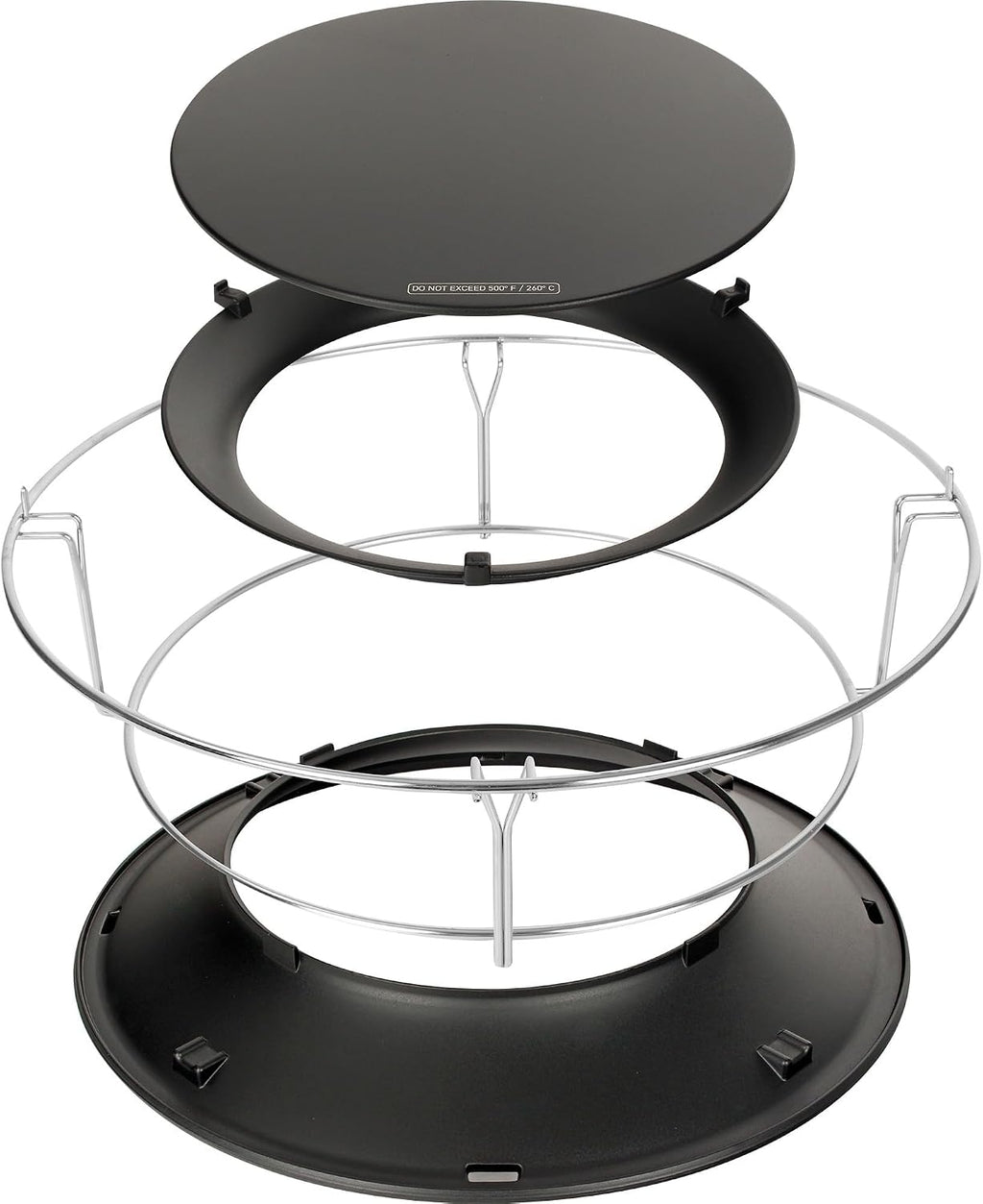 Kamado Joe SlōRoller Hyperbolic Smoke Chamber Accessory Insert with Stainless Steel Rack for Classic Joe 18-inch Charcoal Grill and Smokers in Black, Model KJ-HYPER
