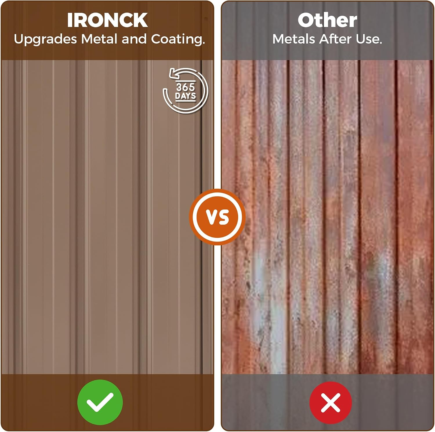 IRONCK 7.7x5.7 FT Storage Shed, Outdoor Metal Tool Shed with Breathable Vents and Lockable Doors, All-Weather Tool Storage for Patio, Outside, Poolside, Brown