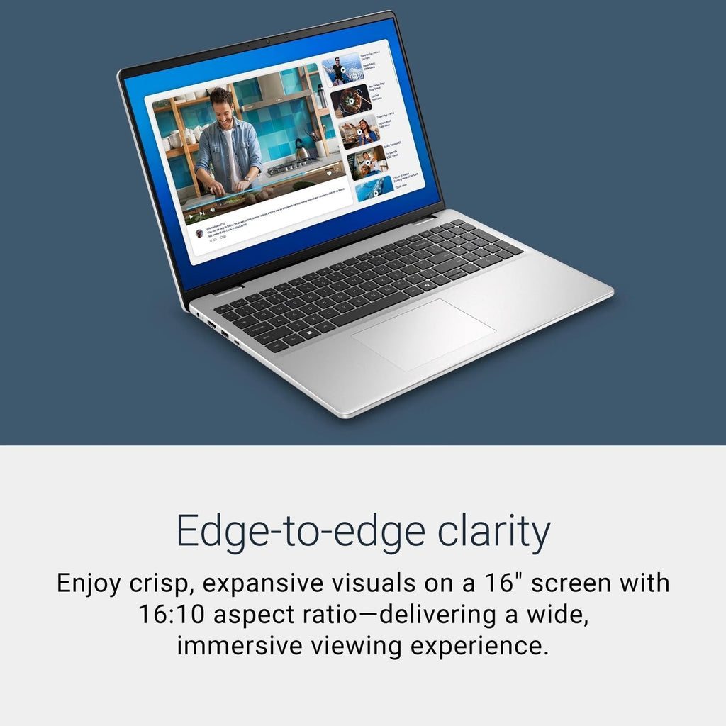 Dell 16' Touchscreen Laptop, Business & Student Laptop Computer, w/Office Lifetime Win 11 Pro, Intel Core 5 120U, 8GB RAM, 256GB SSD, Copilot AI, Mytrix 3-in-1 External Storage, WiFi 6, Keypad, HDMI