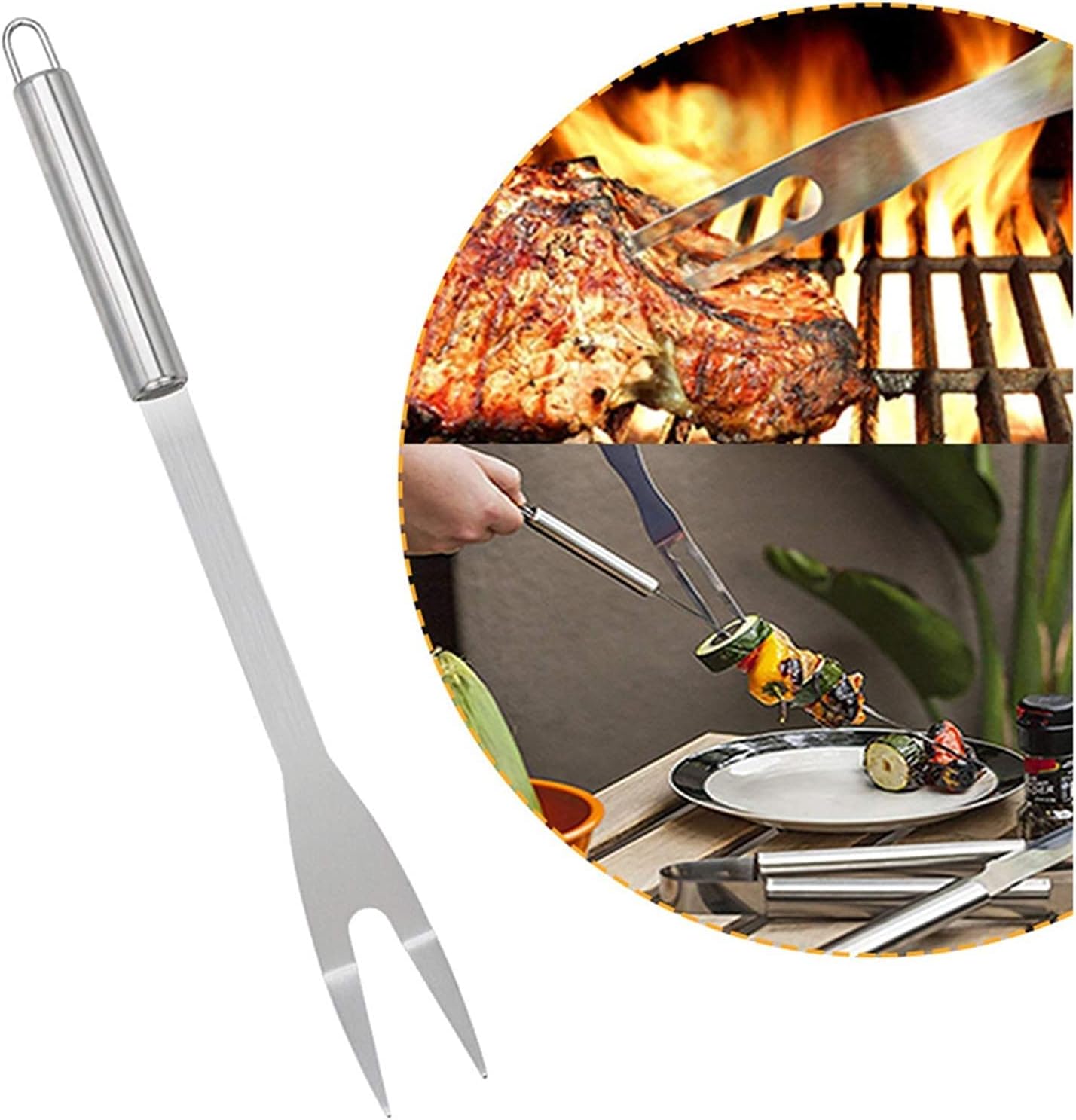 KANDUO 6 PC BBQ Grilling Accessories Grill Tools Set - Stainless Steel with Storage Case for Camping,Gifts for Dad Durable, Stainless Steel Grill Tools - Perfect Grill Gifts for Men