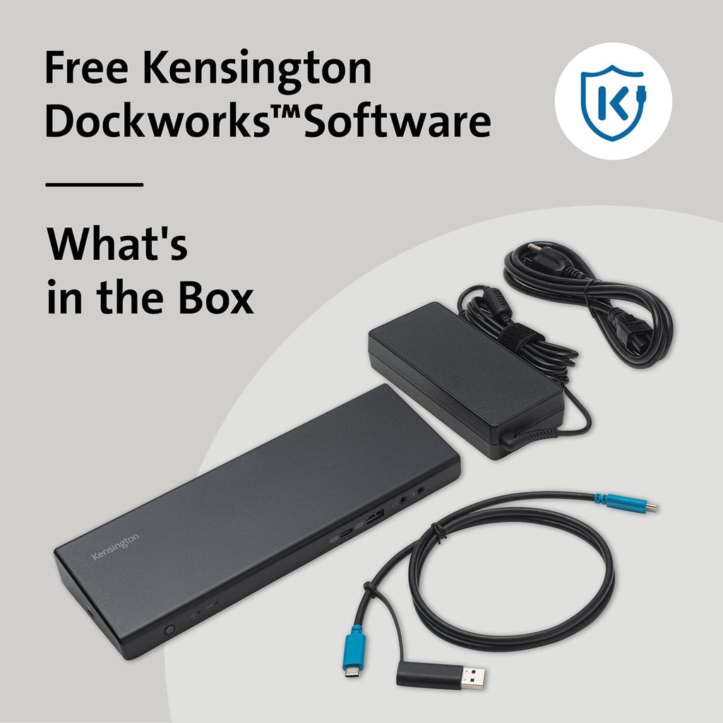 Kensington SD4750P USB-C Displaylink Docking Station for Windows, MacBook, Surface and Chromebooks – Dual 4K Video, 85W PD (K39105NA)