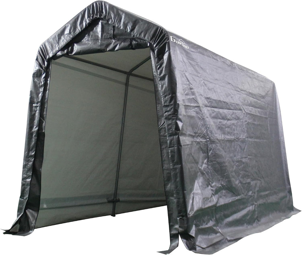GARTOO 6' x 7' Outdoor Storage Shelter Shed- Heavy Duty Storage Tent with Roll-up Ventilated Windows, Portable Garage Storage shed for Bike, ATV, Motorcycle Shelter, Gray