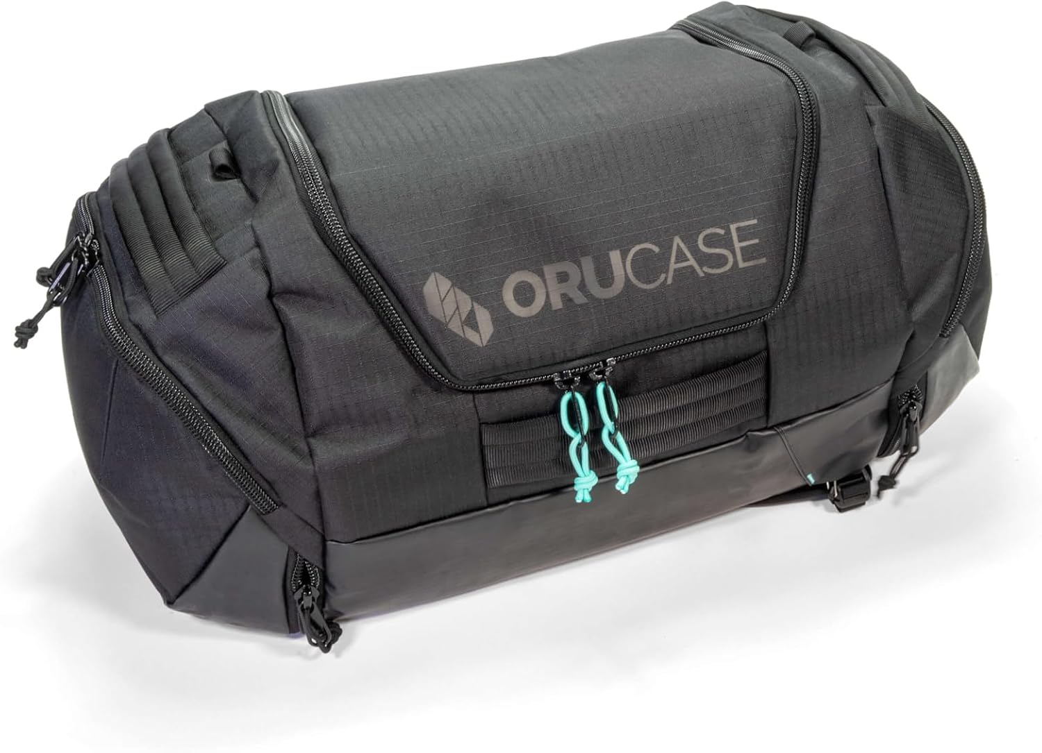 ORUCASE Janus Duffel Bag 55L – Multi-Sport Gear Duffel with Ventilated Shoe Pockets, Removable Stuff Sacks & Convertible Backpack Straps – Travel Gym Bag for Cycling, Running & Skiing - Black