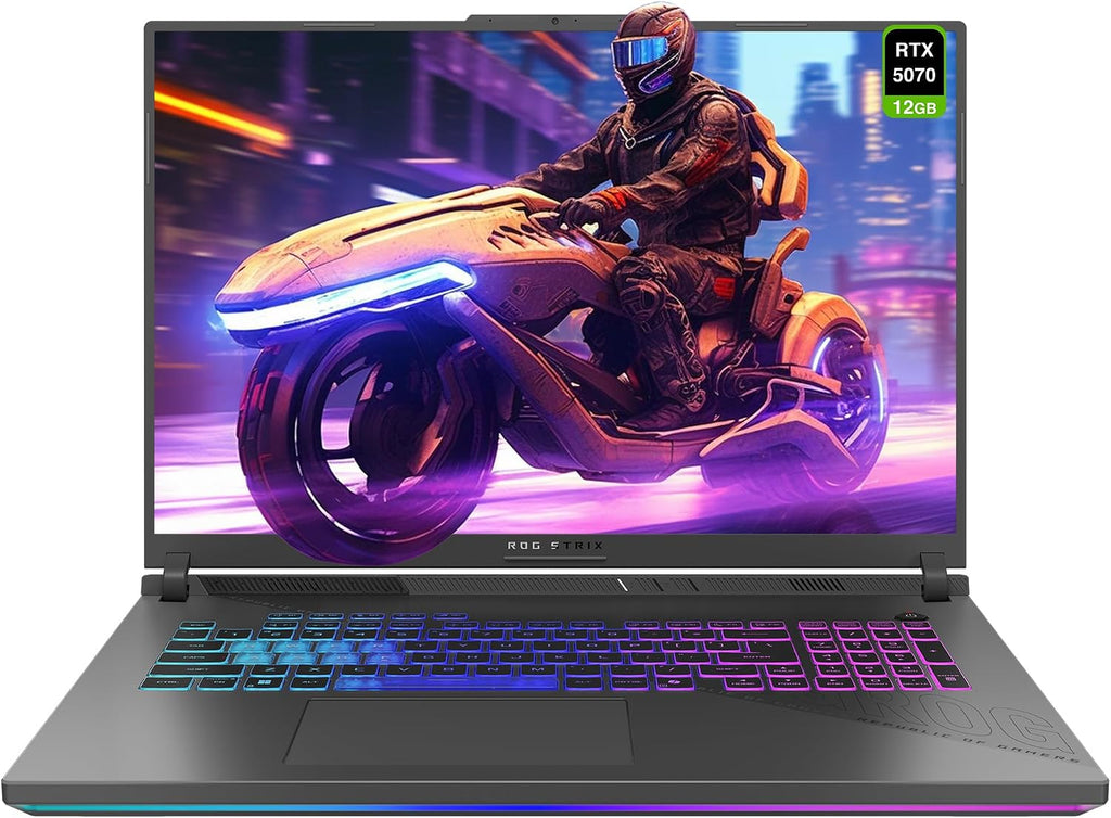 ASUS ROG Strix G18 Gaming Laptop, AMD Ryzen 9-9955HX, 64 GB DDR5 RAM, 2 TB PCIe SSD, 18' 2.5K (2560x1600) 240Hz Display, Nvidia G-Force RTX 5070, 4-Zone RGB Keyboard, W11 Home, Eclipse Gray