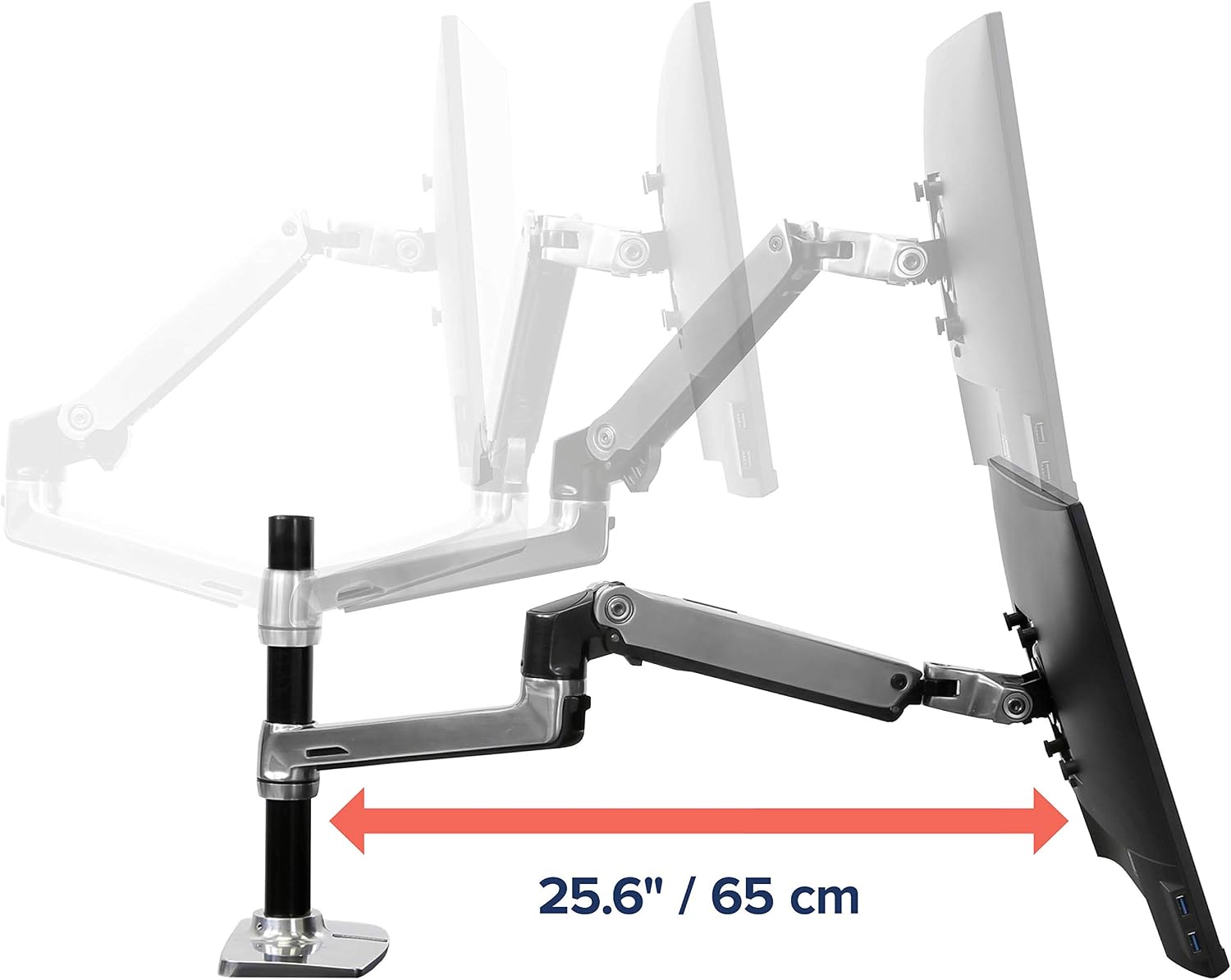 Ergotron – LX Vertical Stacking Dual Monitor Arm, VESA Desk Mount – for 2 Monitors Up to 24 Inches, 7 to 20 lbs Each – Polished Aluminum