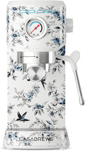 CASABREWS CM5418 Espresso Machine 20 Bar, Small Espresso Maker with Steam Milk Frother, Stainless Steel Coffee Machine with 34oz Removable Water Tank for Cappuccino, Latte Machine, Blue Willow