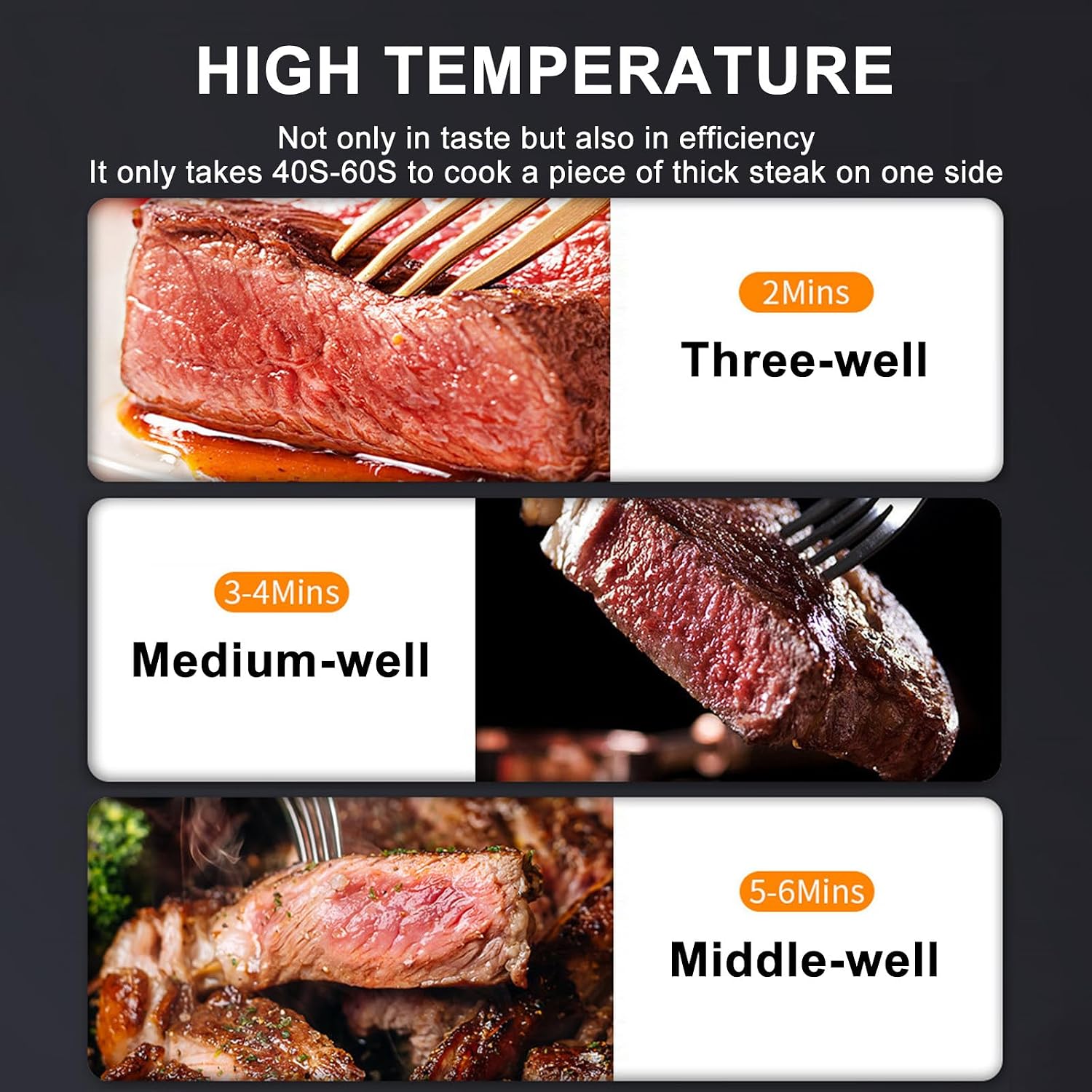 Electric Steak Grill, Commercial Indoor Countertop Oven, Adjustable Time Temperature, 800°C Constant Temperature Electric Grill, for Toast, and Broil Chicken, Beef, Pork, and Vegetables,NPJ-003-110V