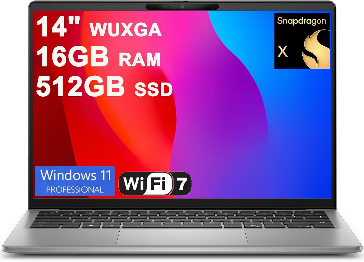 Dell Inspiron 14 5441 Laptop 14' WUXGA IPS Qualcomm 8-core Snapdragon X Up to 45 NPU Tops (>i7-1355U) 16GB DDR5 512GB SSD WiFi7 for Creator Business Professional Win11Pro
