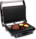 ALPINA 8711252252773 Contact Grill - 230V/1000W - Sandwich maker - Panini Grill - Vegetable, Bread and Meat - Non-stick - Drip tray - Black/Red