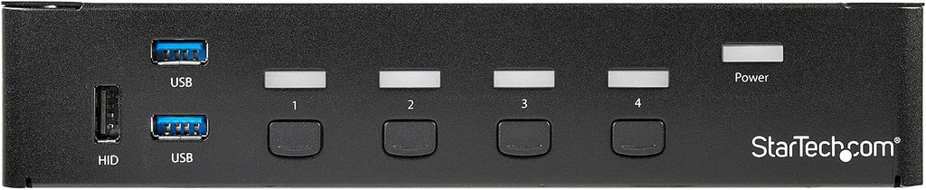 StarTech.com 4 Port DisplayPort KVM Switch - DP KVM Switch with Audio and Built-in USB 3.0 Hub for Peripherals - 4K 30Hz, TAA (SV431DPU3A2)