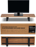 ULTRARM Moodular Wooden Monitor Stand 33.4' (85cm) Desk Organizer with Metal Slide Rails for Drawer, Tray, Laptop, Tablet, Phone & Headphones Customizable Riser for Organized Workspace Walnut MS85-W