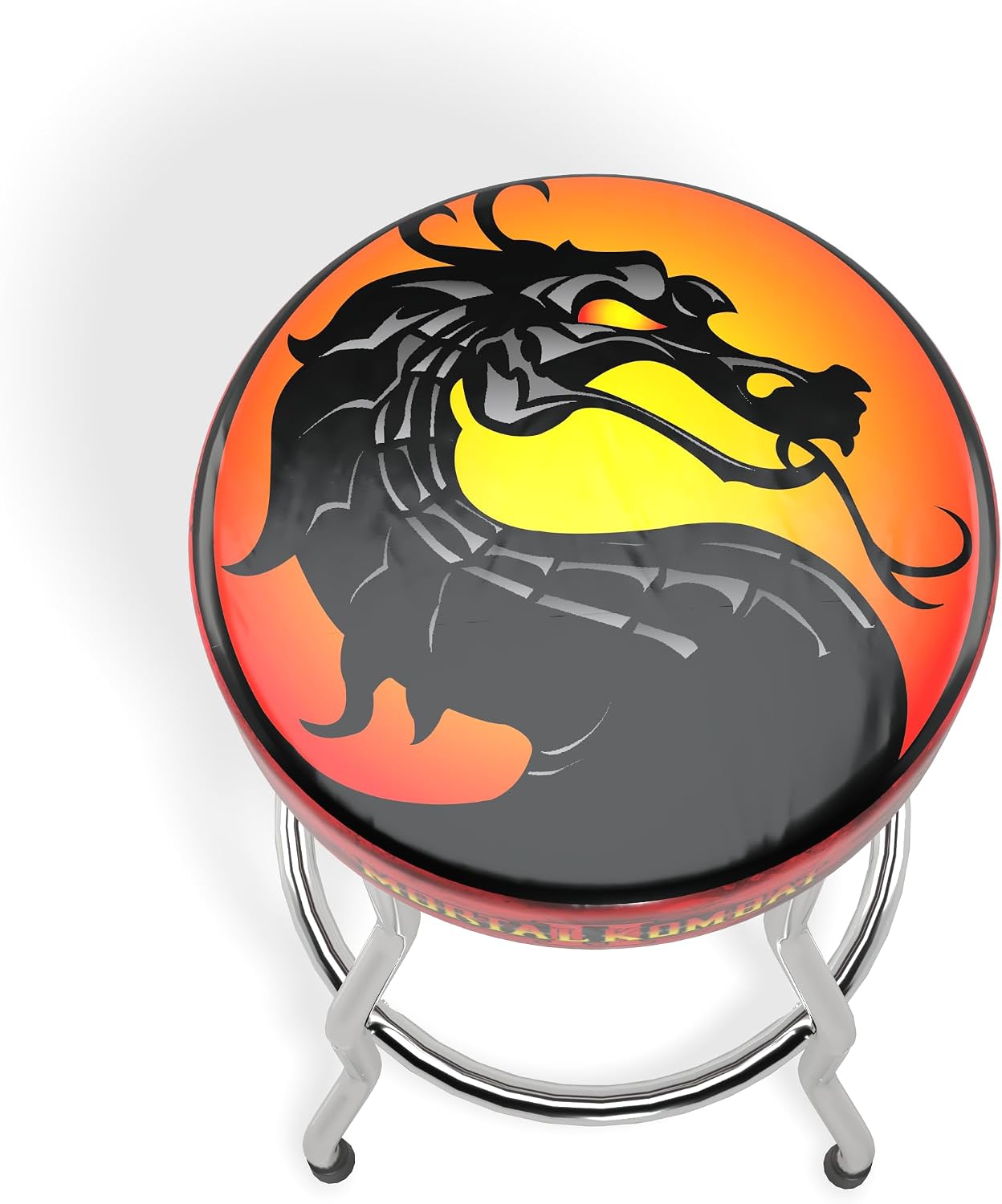 ARCADE1UP Officially Licensed Adjustable Stool with Chrome-Plated Steel Frame and High-Density Foam Padding for Supreme Gaming Comfort (Mortal Kombat II)