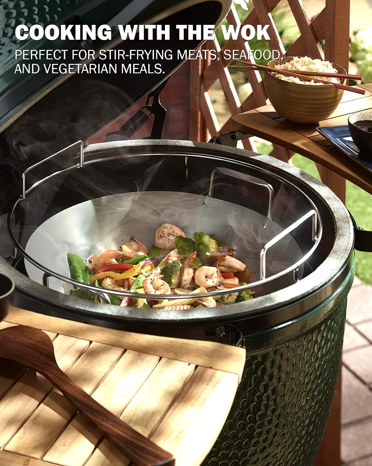Replacement 1-Piece ConvEGGtorBasket Rack for Big Green Egg Large, BGE EGGpsnder Accessories - Easy Placement or Removal of Grill Heat Deflector or Cast Iron Plate Setter, Stainless Stack Rack Parts