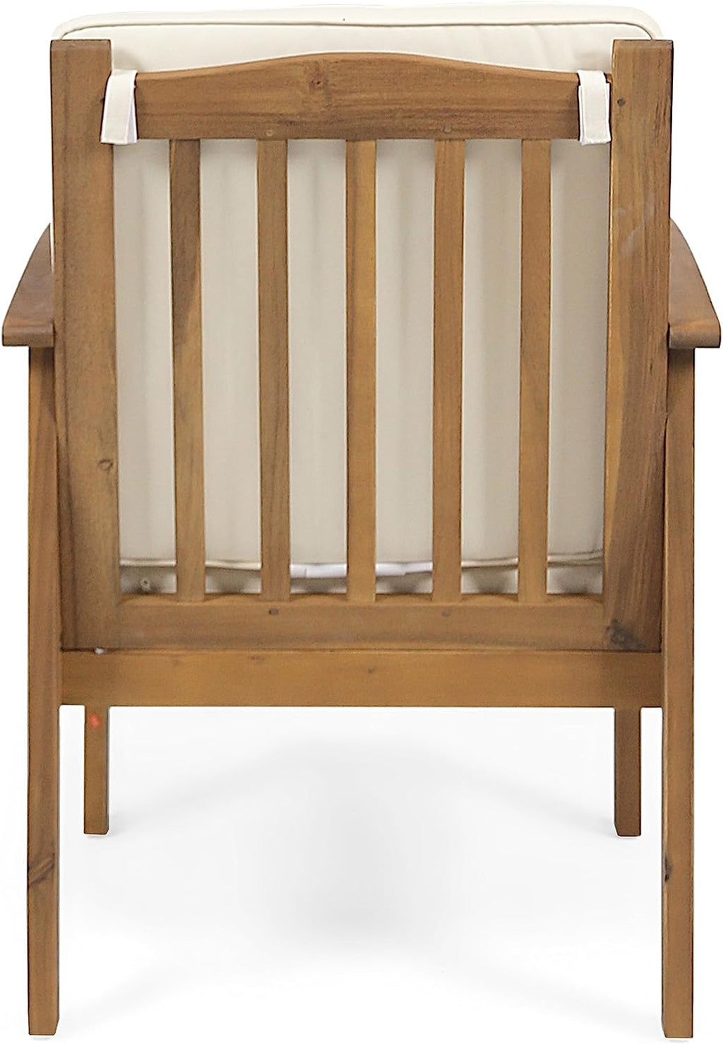 Christopher Knight Home Kiin 3 Pieces Outdoor Patio Furniture Set, Acacia Wood Patio Conversation Set, Side Table and Club Chairs with Cushion for Garden Backyard Balcony, Brown + Cream + Light Teak
